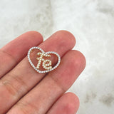 Charm Heart Faith 1.65gr / 1.5cm-2cm / White Zircon Silhouette 18K Yellow Gold