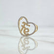Charm Heart Faith 1.65gr / 1.5cm-2cm / White Zircon Silhouette 18K Yellow Gold