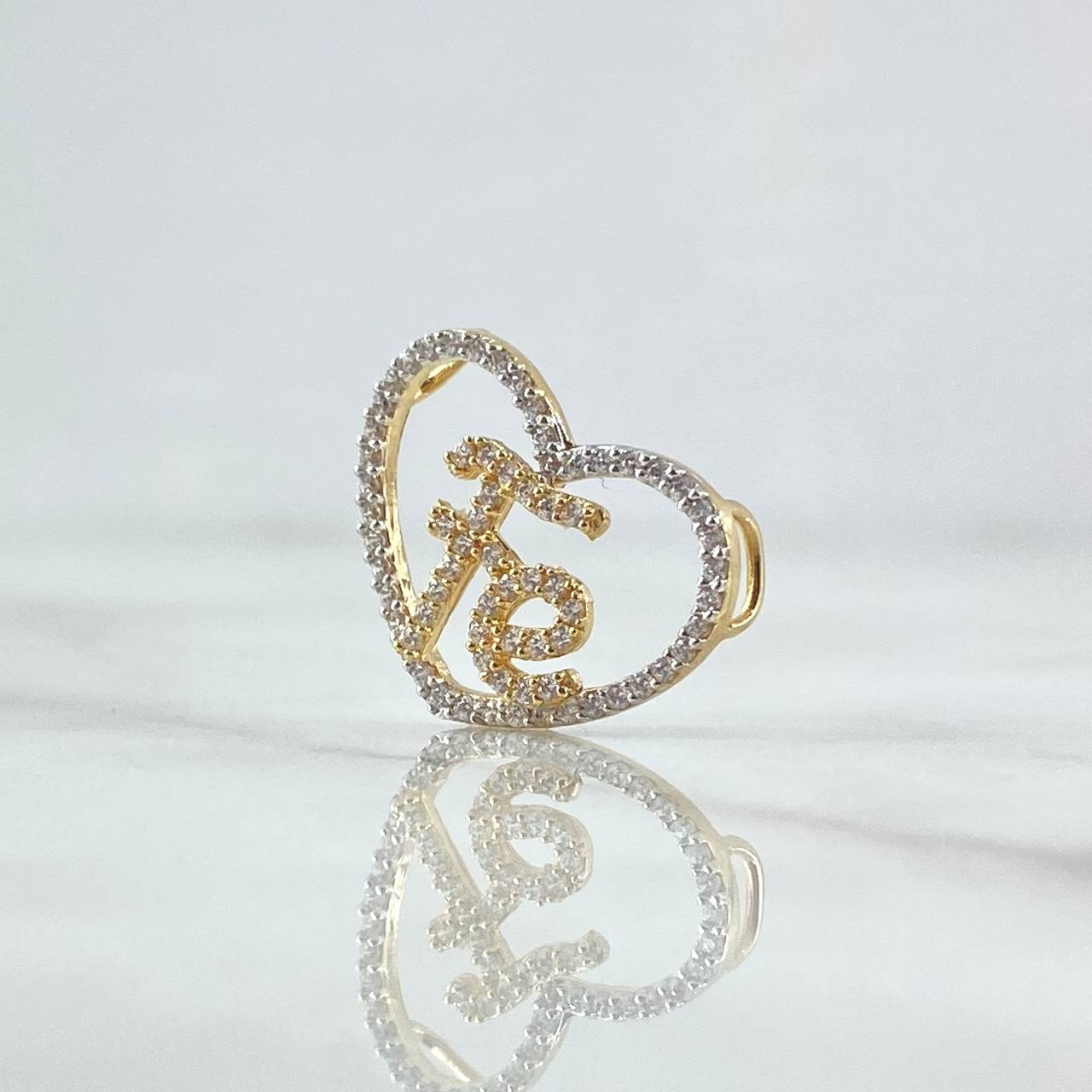 Pendant Heart Faith 1.65gr / 1.5cm / Without Charger - White Zircons 18K Yellow Gold *