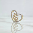 Pendant Heart Faith 1.65gr / 1.5cm / Without Charger - White Zircons 18K Yellow Gold *