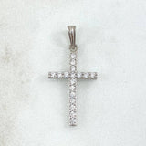 Dije Cruz 1.6gr / 3cm / Circones Blancos Oro Blanco 18K ©