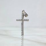 Dije Cruz 1.6gr / 3cm / Circones Blancos Oro Blanco 18K ©