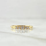 Penta Stone Ring 1.3gr / Size 7 1/4 / White Zircons 18K Yellow Gold