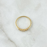 Penta Stone Ring 1.3gr / Size 7 1/4 / White Zircons 18K Yellow Gold