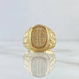 Signet Ring Dollar Sign 7.2gr / Size 9 1/4 / 18K Yellow Gold