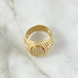 Signet Ring Dollar Sign 7.2gr / Size 9 1/4 / 18K Yellow Gold