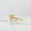 Flat Heart Ring 1.95gr / Size 5 3/4 / White Zircons 18K Yellow Gold