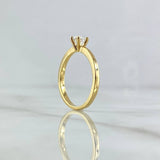 Straight Solitaire Ring 2.9gr / Size 7 3/4 / White Zircon Yellow Gold 18K