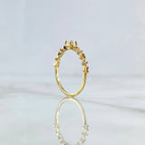 Ring Solitaire - Interspersed Hearts 1.45gr / Size 7 1/2 / White Zircons 18K Yellow Gold
