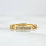 Half Hoop Ring 2.15gr / Size 7 1/4 / White Zircons 18K Yellow Gold