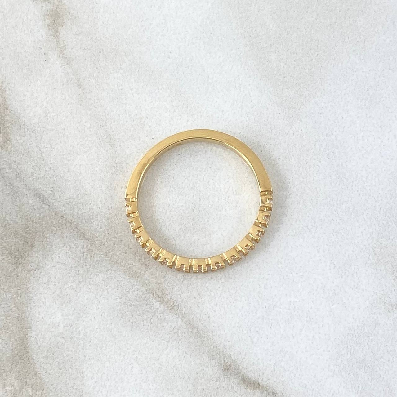 Half Eternity Ring 1.95gr / Size 5 1/4 / White Zircons 18K Yellow Gold ©