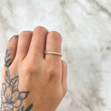 Half Eternity Ring 1.95gr / Size 5 1/4 / White Zircons 18K Yellow Gold ©