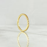 Half Hoop Ring 2.15gr / Size 7 1/4 / White Zircons 18K Yellow Gold