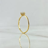 Ring Solitaire Delicate 1.7gr / Size 7 1/2 / White Zircon Yellow Gold 18K