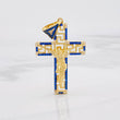 Tribal Christ Cross Pendant 9.8g / 2 1/2 in Yellow Gold 18K
