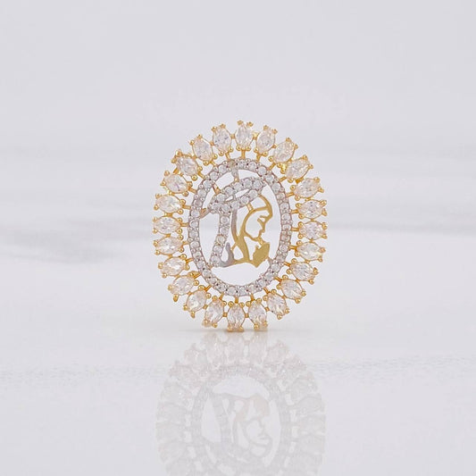Virgin Mary Pendant 2.95g / 1 in Two-Tone Yellow White Gold 18K