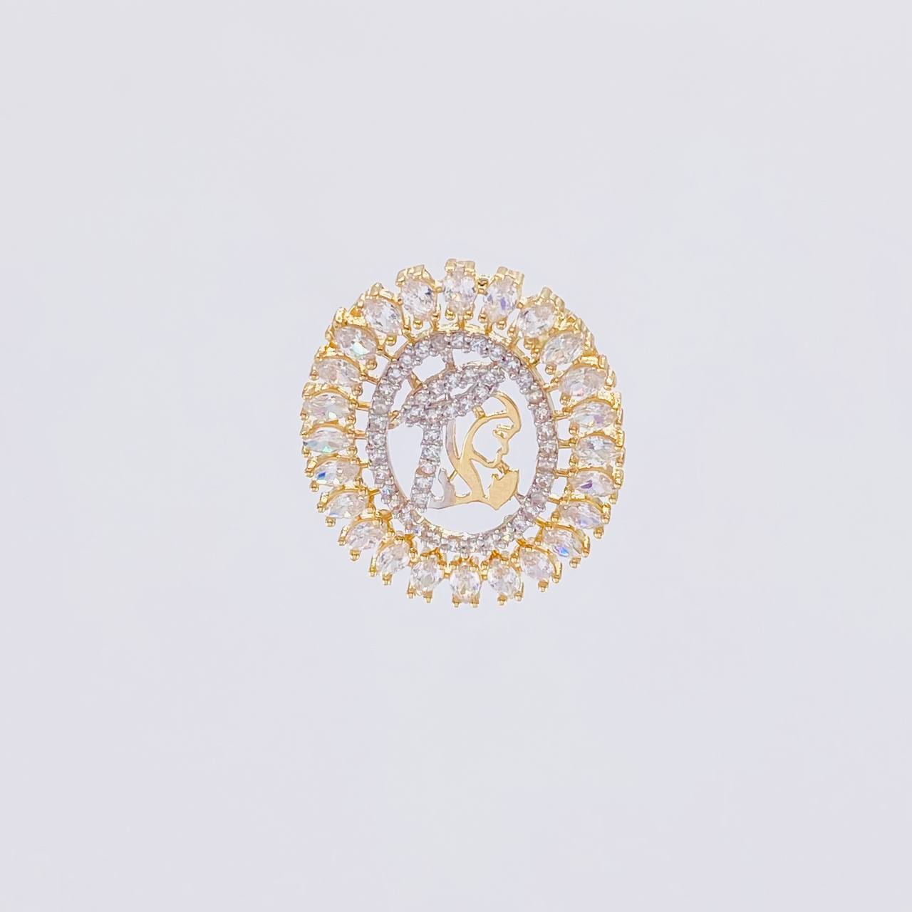 Dije Virgen María 2.95g / 1 in Dos Oros Amarillo Blanco 18K