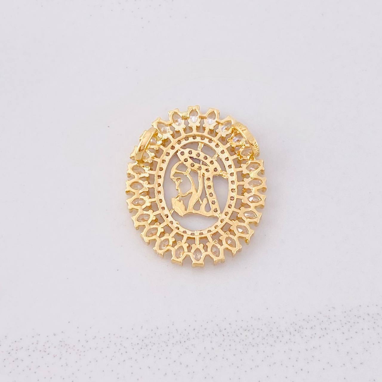 Dije Virgen María 2.95g / 1 in Dos Oros Amarillo Blanco 18K