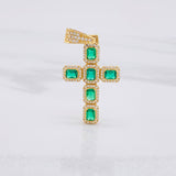 Rectangular Dense Cross Pendant 3.45g / 1 1/2 in Yellow Gold 18K