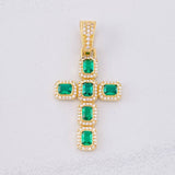 Rectangular Dense Cross Pendant 3.45g / 1 1/2 in Yellow Gold 18K