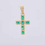 Rectangular Dense Cross Pendant 3.45g / 1 1/2 in Yellow Gold 18K