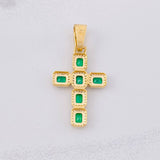 Rectangular Dense Cross Pendant 3.45g / 1 1/2 in Yellow Gold 18K