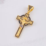 Dije Cruz Cristo Onyx 6.6g / 1 3/4 in Dos Oros Negro Amarillo 18K