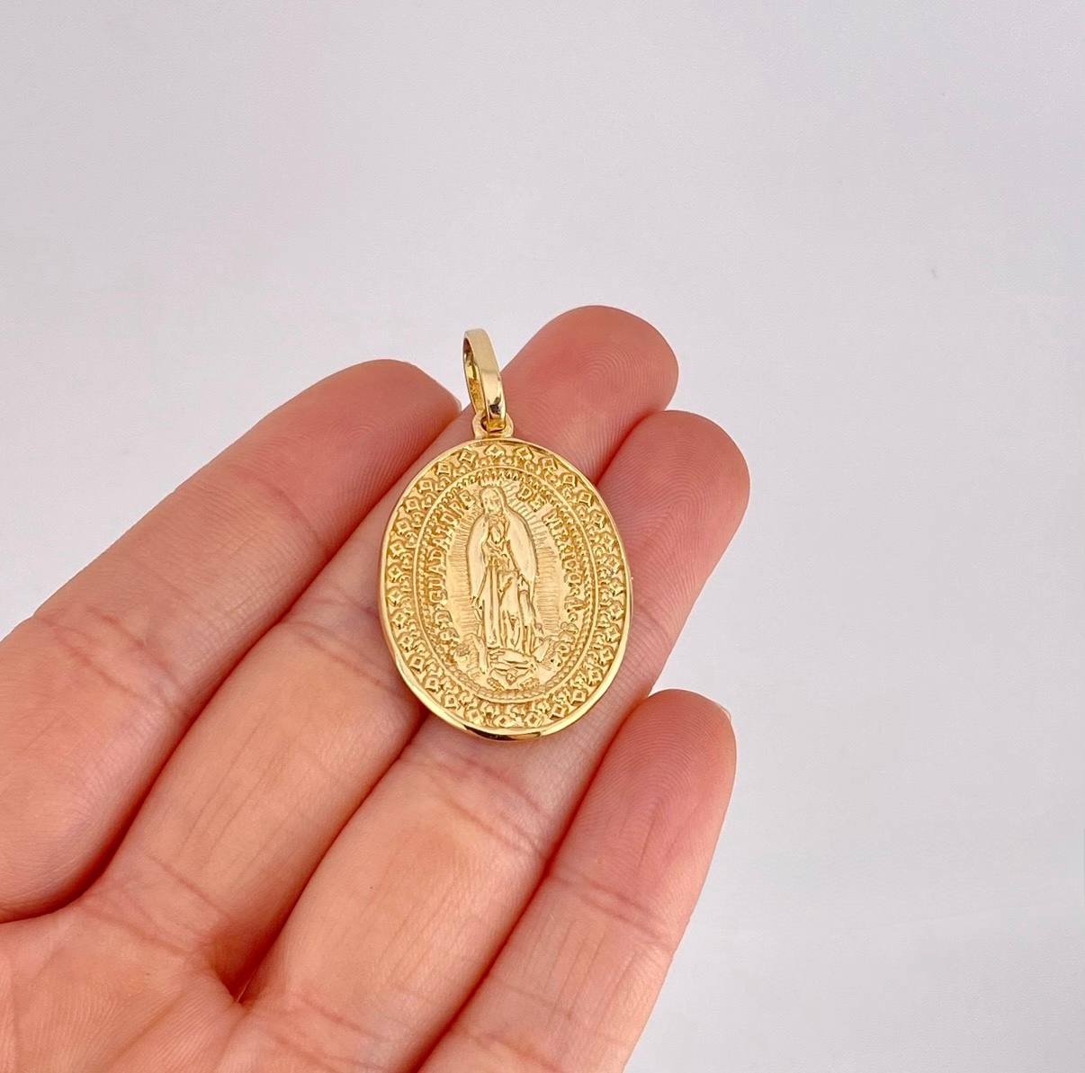 Dije Medalla Virgen de Guadalupe 8.3g / 1 1/2 in Oro Amarillo 18K