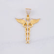 Dije Caduceo Alas 5.65g / 1 3/4 in Dos Oros Amarillo Blanco 18K