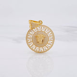 Dije Medalla Medusa Medieval 14.9g / 2 1/4 in Oro Amarillo 18K