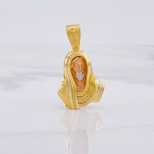 Christ Face Pendant 10g / 1 1/2 in Tri-Color Gold 18K