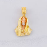 Christ Face Pendant 10g / 1 1/2 in Tri-Color Gold 18K