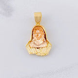 Christ Face Pendant 10g / 1 1/2 in Tri-Color Gold 18K