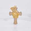 Dije Cruz Rostro de Cristo 14.05g / 2 1/2 in Dos Oros Amarillo Blanco 18K