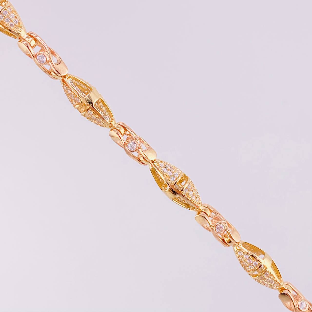 Cadena Rustica Rombo 56.4g / 26 in / 5.9mm Dos Oros Amarillo Rosa 18K