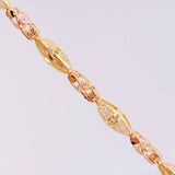 Pulso Rustico Rombo 16.7g / 8 in / 5.8mm Dos Oros Amarillo Rosa 18K