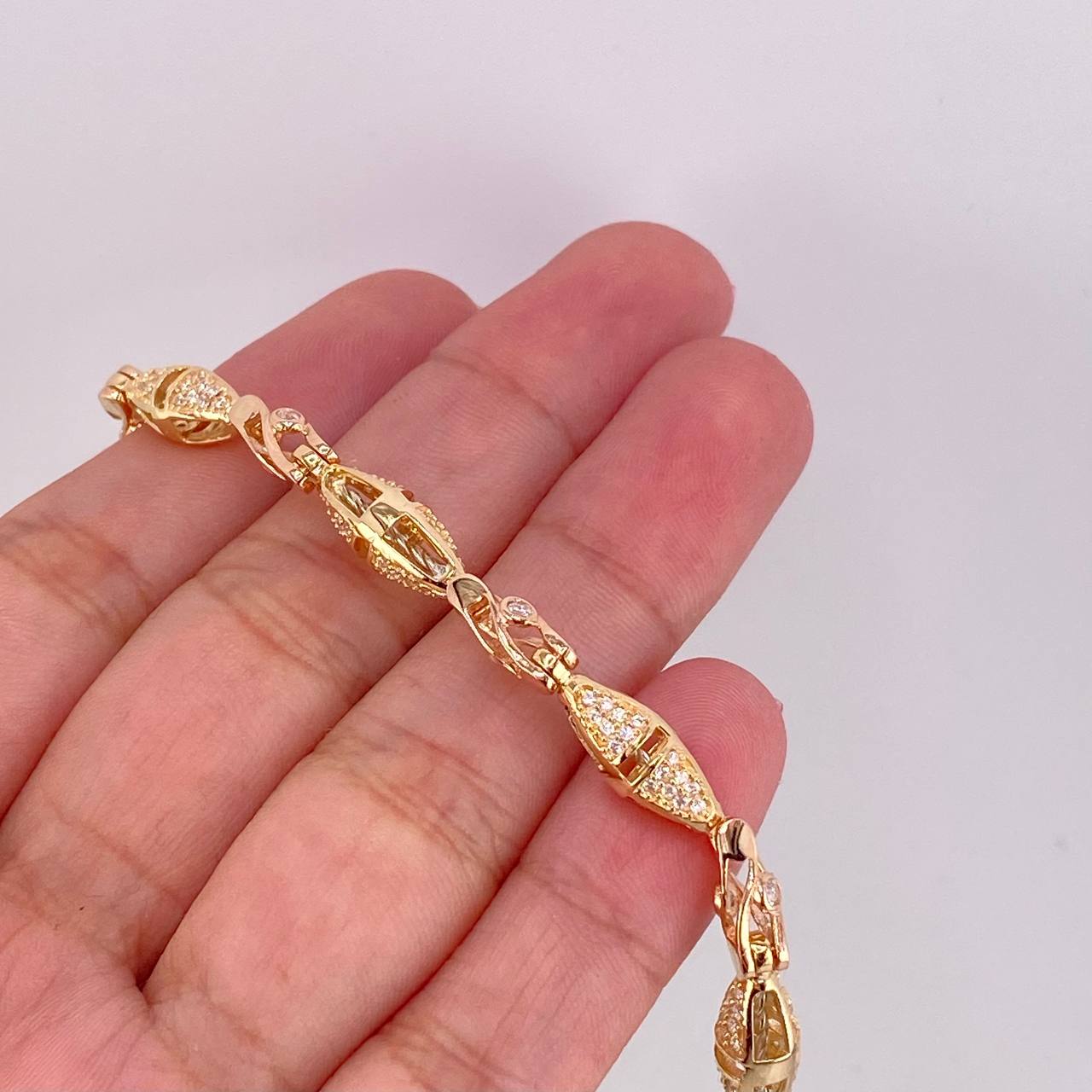 Pulso Rustico Rombo 16.7g / 8 in / 5.8mm Dos Oros Amarillo Rosa 18K