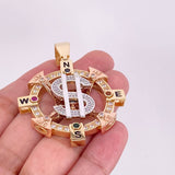 Dije Signo Peso Móvil 23.65g / 2 1/4 in Tres Oros 18K