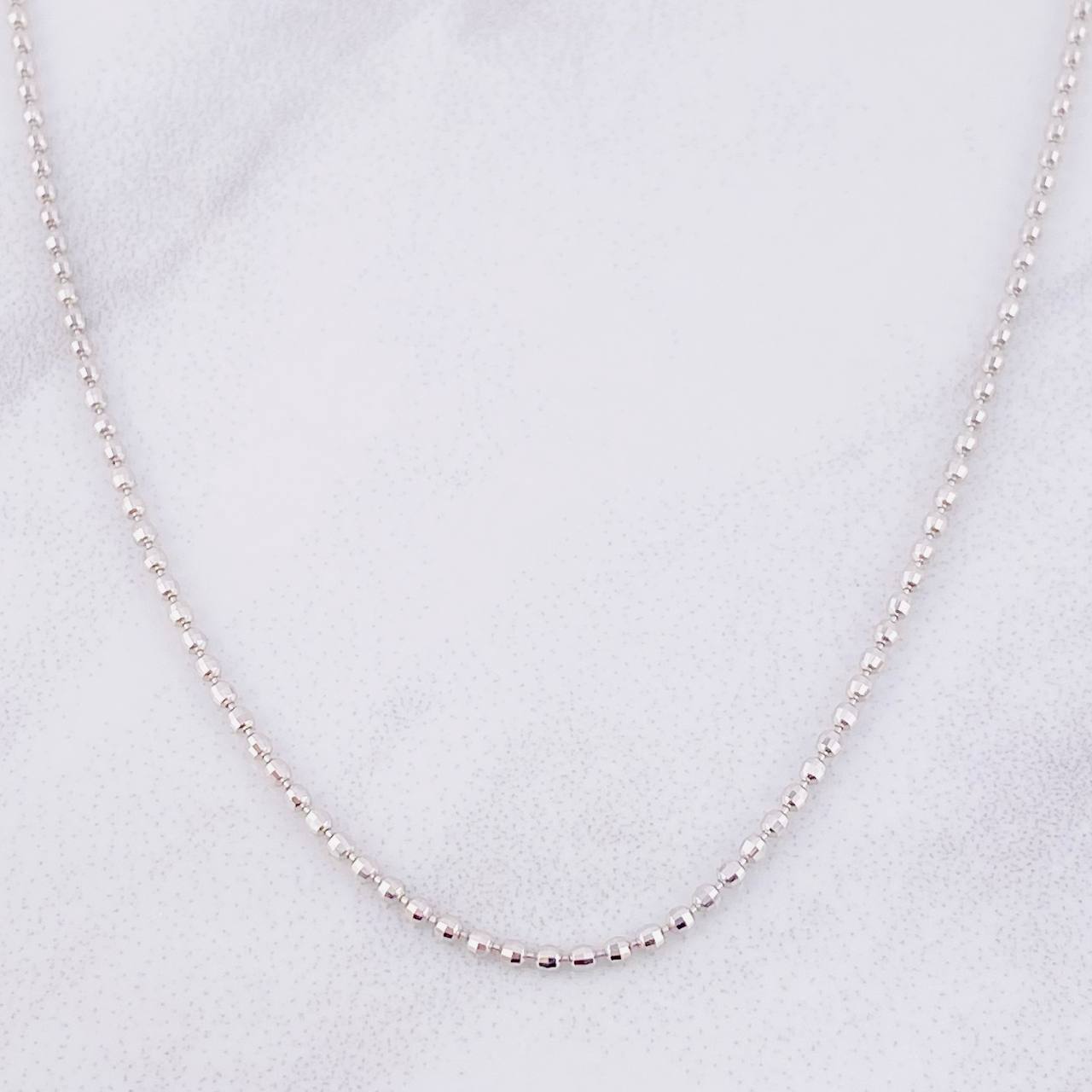 Cadena Militar Diamantada 6.4g / 18 in / 1.7mm Oro Blanco 18K