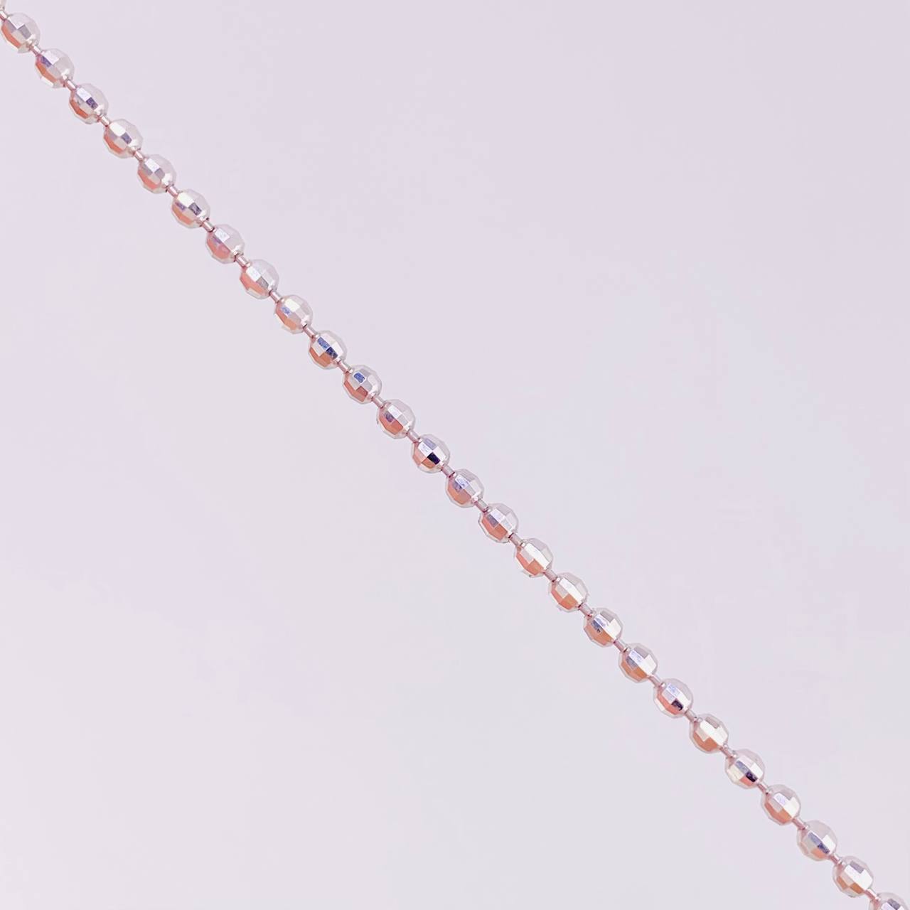 Cadena Militar Diamantada 6.4g / 18 in / 1.7mm Oro Blanco 18K