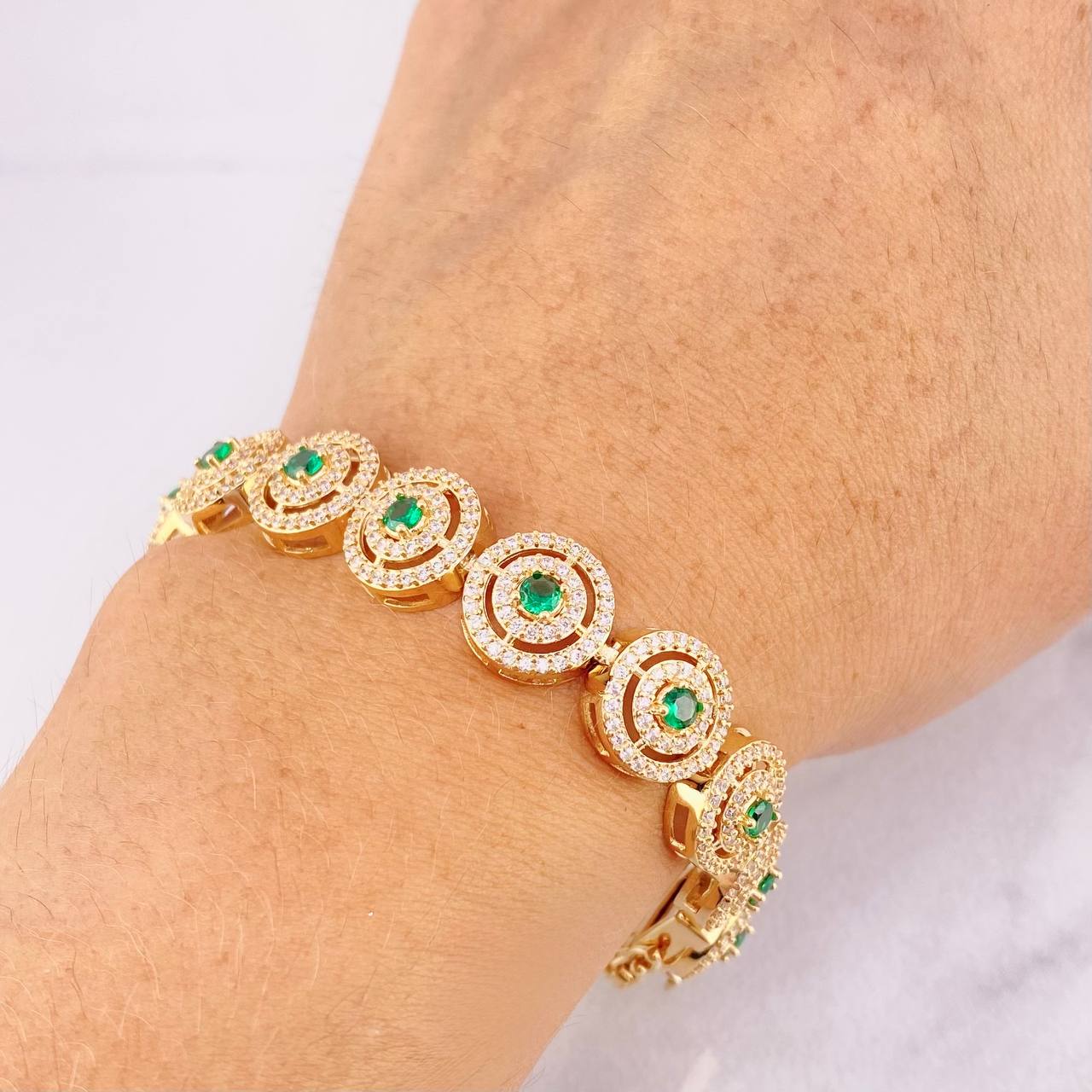 Tennis Bracelet Circular 24.51g / 7 in / 11mm Yellow Gold 18K