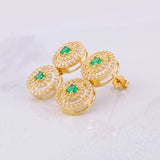 Circular Tennis Stud Earrings Pendant 5.65g / in / 10mm Yellow Gold 18K