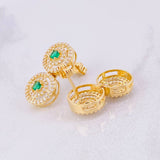 Circular Tennis Stud Earrings Pendant 5.65g / in / 10mm Yellow Gold 18K
