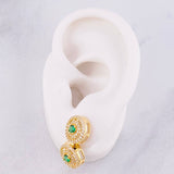 Circular Tennis Stud Earrings Pendant 5.65g / in / 10mm Yellow Gold 18K