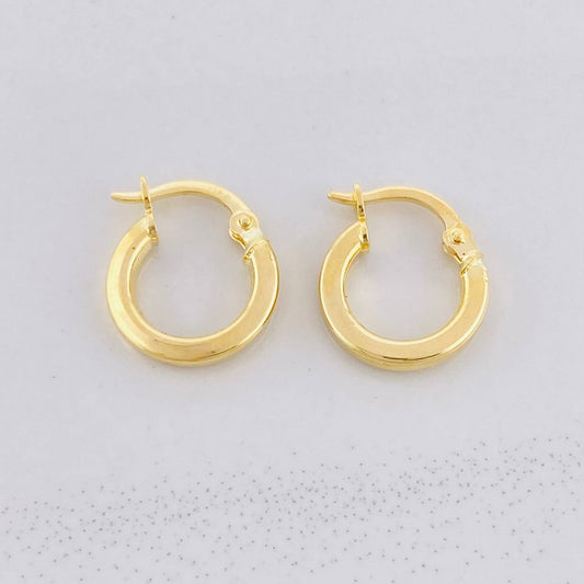 Candongas Lisas 1.1g / 1/2 in Oro Amarillo 18K
