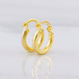 Candongas Lisas 1.1g / 1/2 in Oro Amarillo 18K