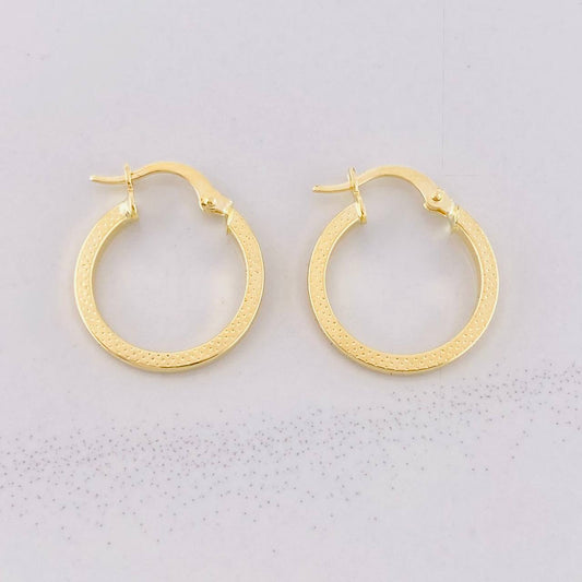 Hoop Earrings Punteadas 1.5g / 3/4 in Yellow Gold 18K