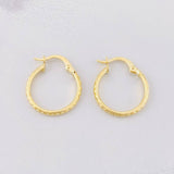 Candongas Serpiente Texturizadas 1.2g / 3/4 in Oro Amarillo 18K