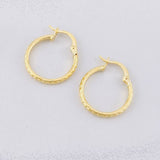 Candongas Serpiente Texturizada 1.2g / 3/4 in Oro Amarillo 18K
