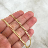 Cadena Cubana 5.9gr / 23 1/2 in / 3.1mm Oro Amarillo +1 18K